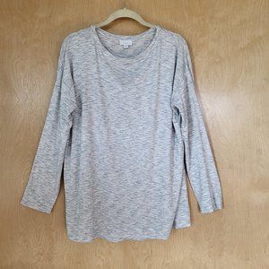 J. Jill Space Dye Long Sleeve Tunic Gray/Blue/White Size Large